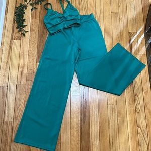 wide leg pant and crop top